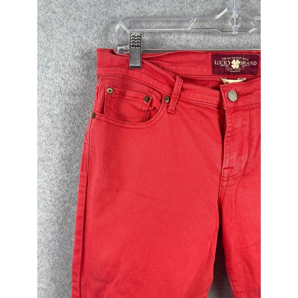 Lucky Brand Sweet 'N Crop Pants Women's 8 Red Logo Accents Tapered Leg Causal - Picture 8 of 11